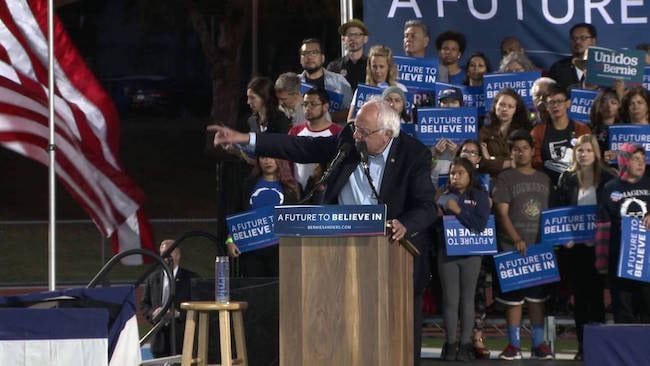 Bernie at rally