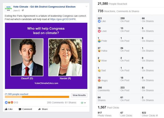 FB post, Georgia special election sixth district Ossoff v. Handel