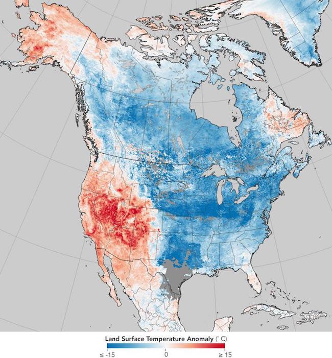Surface temperatures, Arctic, North America, NASA