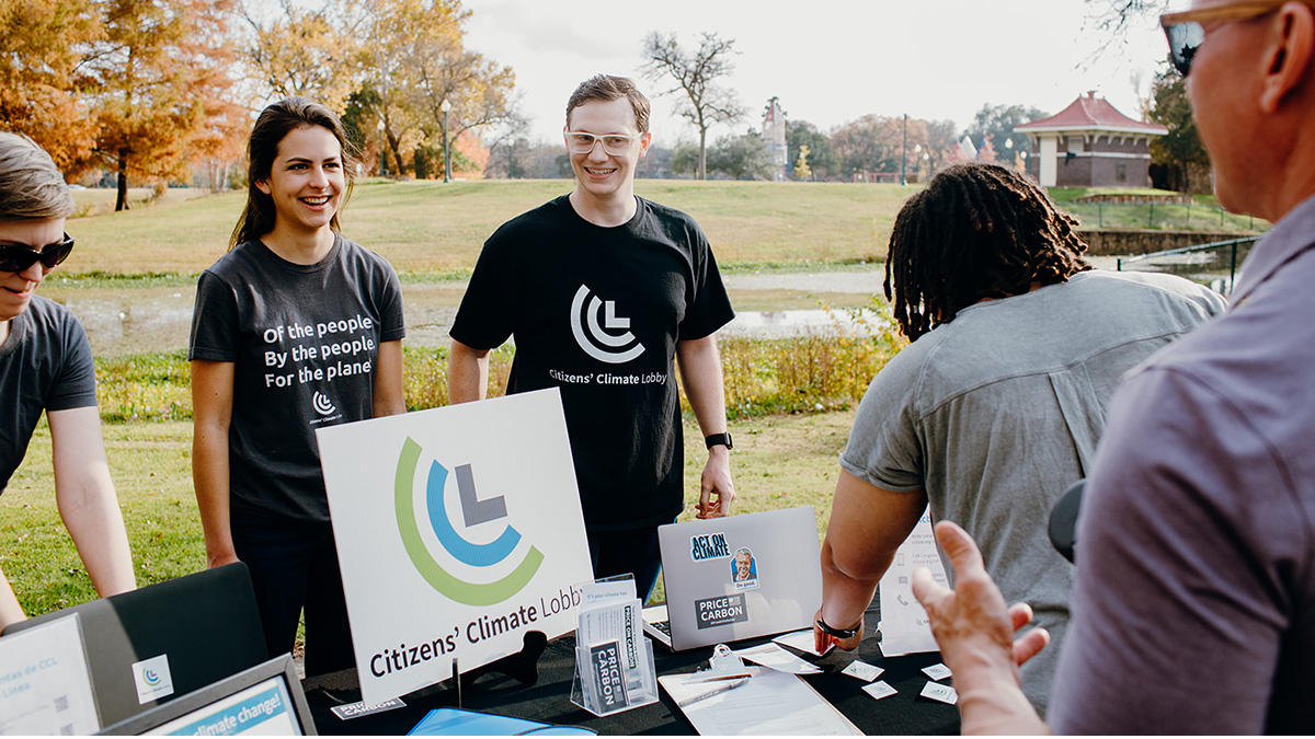 CCL volunteers working at a tabling event outdoors