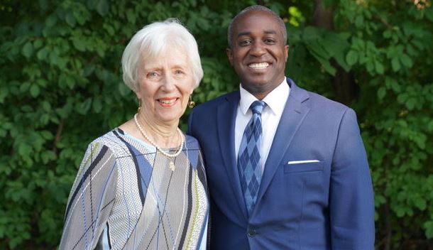(Linda Weinstein stands with Simeon Bannister, the new CEO of the Rochester Community Foundation. He has expressed an interest in increased focus on climate issues.) Volunteer Spotlight: Linda Weinstein; volunteer spotlight; price on carbon