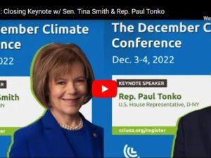 Sen. Tina Smith & Rep. Paul Tonko address CCL’s December conference