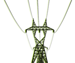 transmission tower with power lines