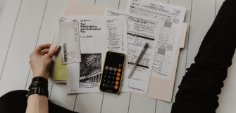Financial documents on a table