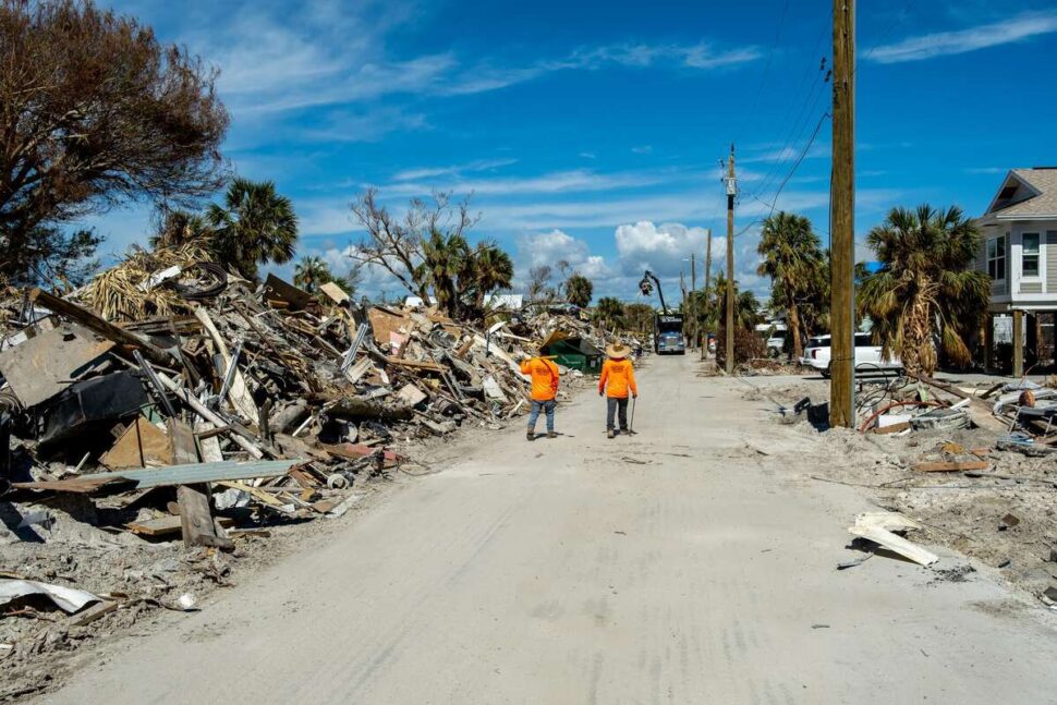 The destruction of buildings as a cause of hurricanes and climate change