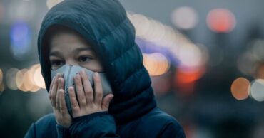 Child wearing a face mask