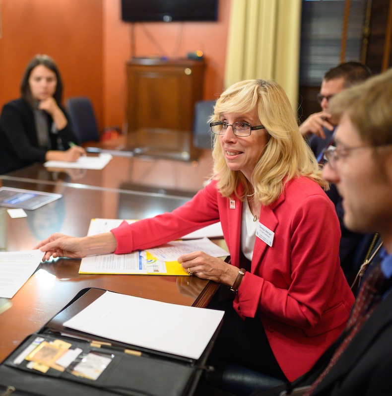 CCL volunteer at a lobby meeting