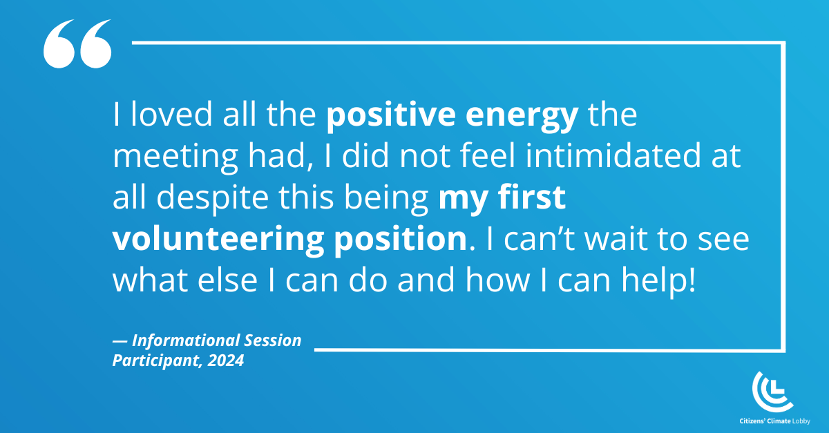 I loved all the positive energy the meeting had I did not feel intimidated at all despite this being my first volunteering position. I can't wait to see what else I can do and how I can help CCL