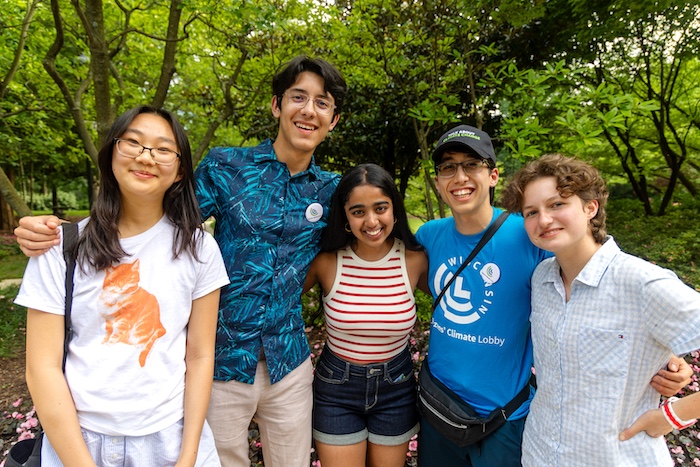 Diverse young group of volunteers smiling