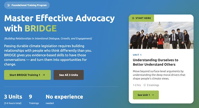Screenshot of CCL's BRIDGE program homepage